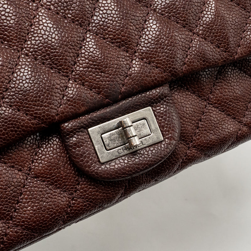 Chanel Small 2.55 Reissue Double Flap Bag Shiny Grained Calfskin Burgundy SHW