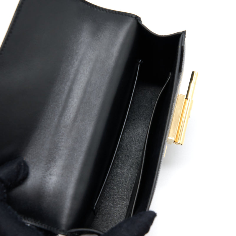 Hermes Mini Verrou Lizard Black GHW Stamp D