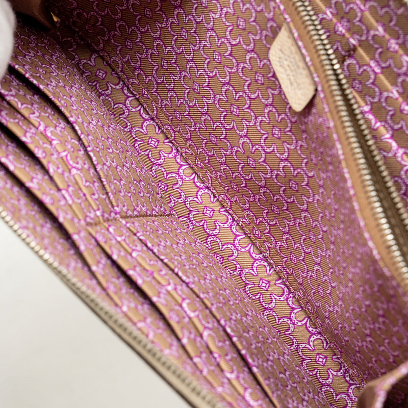 Hermes Silk In Classique Long Wallet Epsom/Silk Nata/Chai-Rose Pourpre SHW Stamp U
