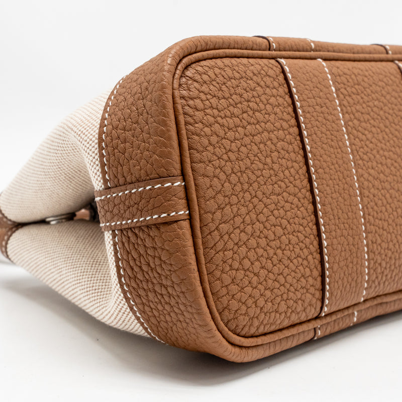 Hermes Neo Garden Party 23 Canvas/Negonda Ecru-Beige/Gold SHW Stamp K