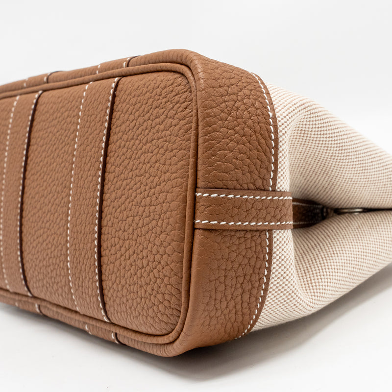 Hermes Neo Garden Party 23 Canvas/Negonda Ecru-Beige/Gold SHW Stamp K