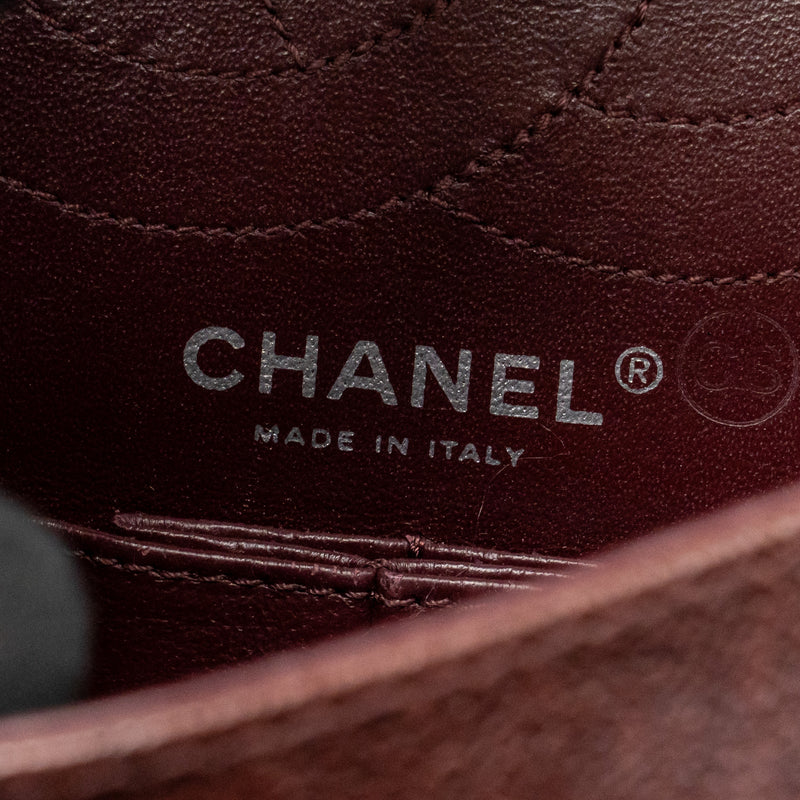 Chanel Small 2.55 Reissue Double Flap Bag Shiny Grained Calfskin Burgundy SHW