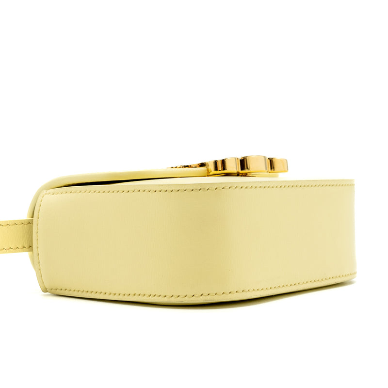 Celine Mini Claude Shiny Calfskin Light Yellow GHW