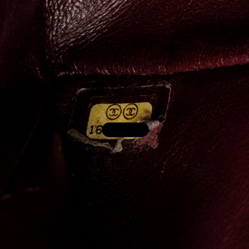 Chanel Small 2.55 Reissue Double Flap Bag Shiny Grained Calfskin Burgundy SHW