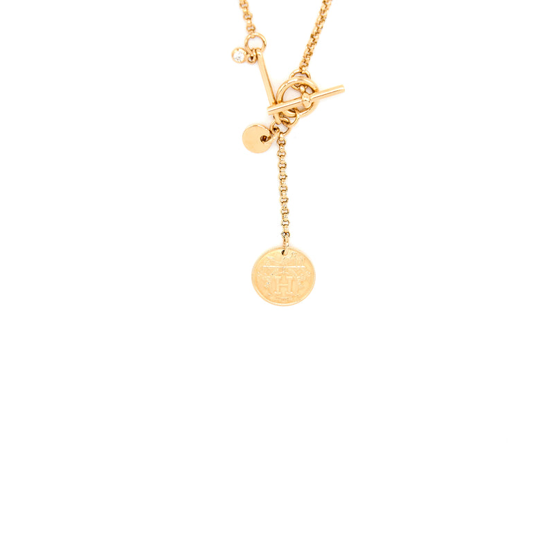 Hermes Ex-Libris Pendant Rose Gold with One Diamond