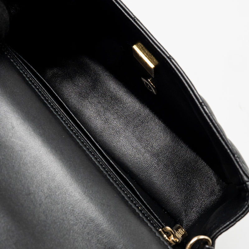 Chanel Mini Rectangular Flap Bag Lambskin Black LGHW (microchip)