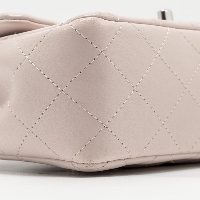 Chanel Mini Rectangular Flap Bag Lambskin Light Pink SHW (Microchip)
