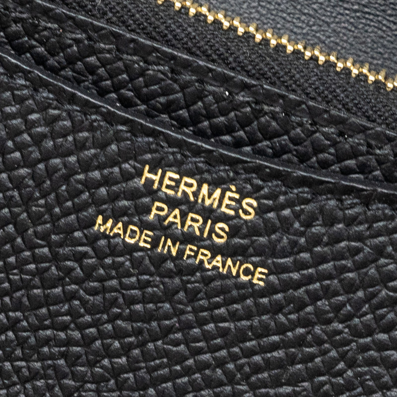 Hermes Constance Slim Wallet Epsom Black GHW Stamp U