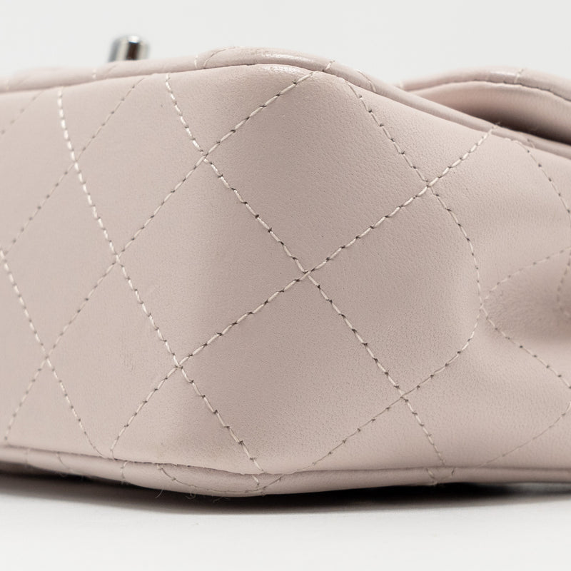 Chanel Mini Rectangular Flap Bag Lambskin Light Pink SHW (Microchip)