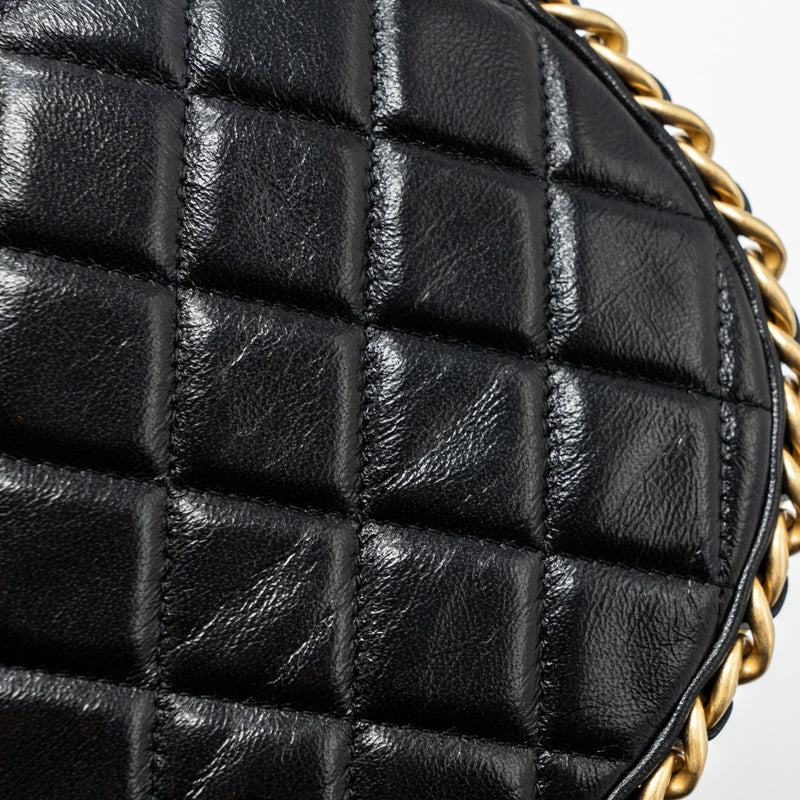 Chanel 23b Hobo Shoulder Bag Lambskin Black Brushed GHW(Microchip)
