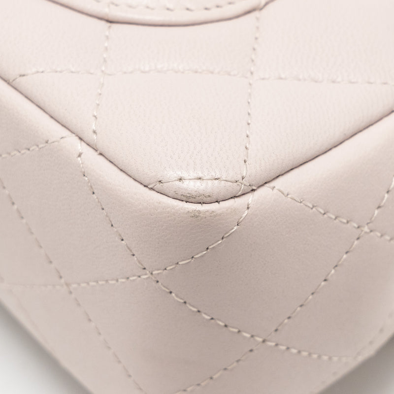 Chanel Mini Rectangular Flap Bag Lambskin Light Pink SHW (Microchip)