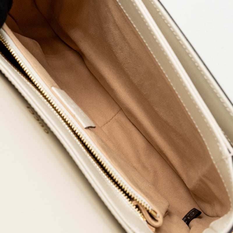 GUCCI Horsebit 1955 Shoulder Bag GG Supreme Canvas/Leather Beige/White GHW