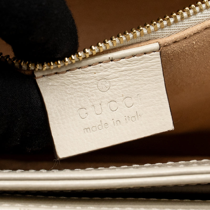 GUCCI Horsebit 1955 Shoulder Bag GG Supreme Canvas/Leather Beige/White GHW