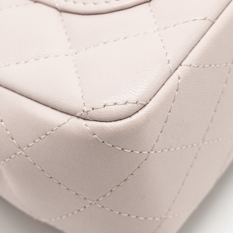 Chanel Mini Rectangular Flap Bag Lambskin Light Pink SHW (Microchip)