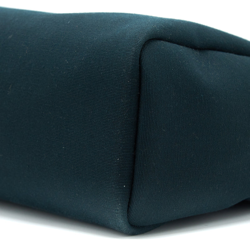Hermes Herbag 31 Zip Bag Canvas/ Hunter Leather Vert Cypres-VT Olive/ Blue Indigo SHW Stamp Z