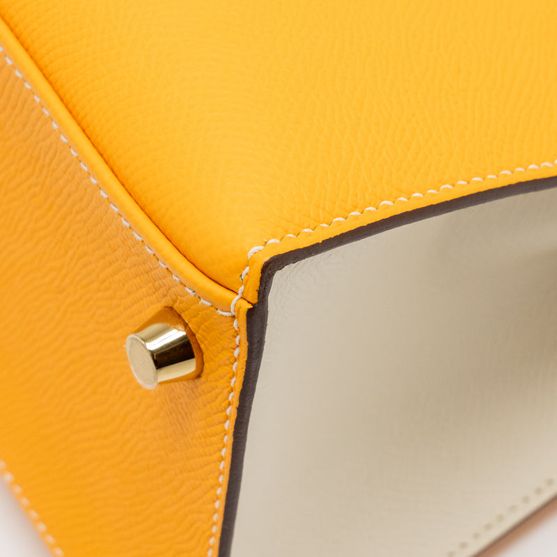 Hermes Kelly 28 Special Order Epsom Jaune D’Or/Craie Brushed GHW Stamp D
