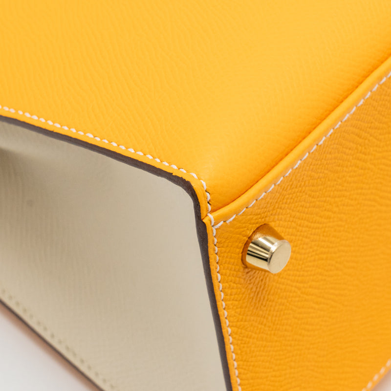 Hermes Kelly 28 Special Order Epsom Jaune D’Or/Craie Brushed GHW Stamp D