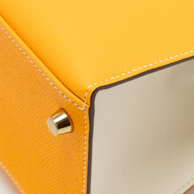 Hermes Kelly 28 Special Order Epsom Jaune D’Or/Craie Brushed GHW Stamp D