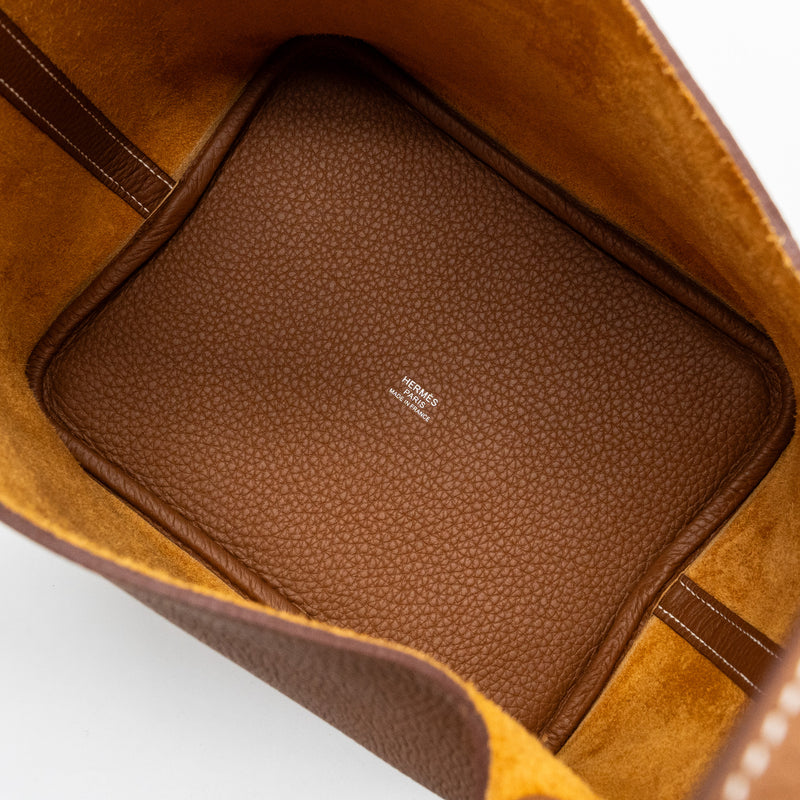 Hermes Picotin 22 Lock Bag Clemence Gold SHW Stamp B