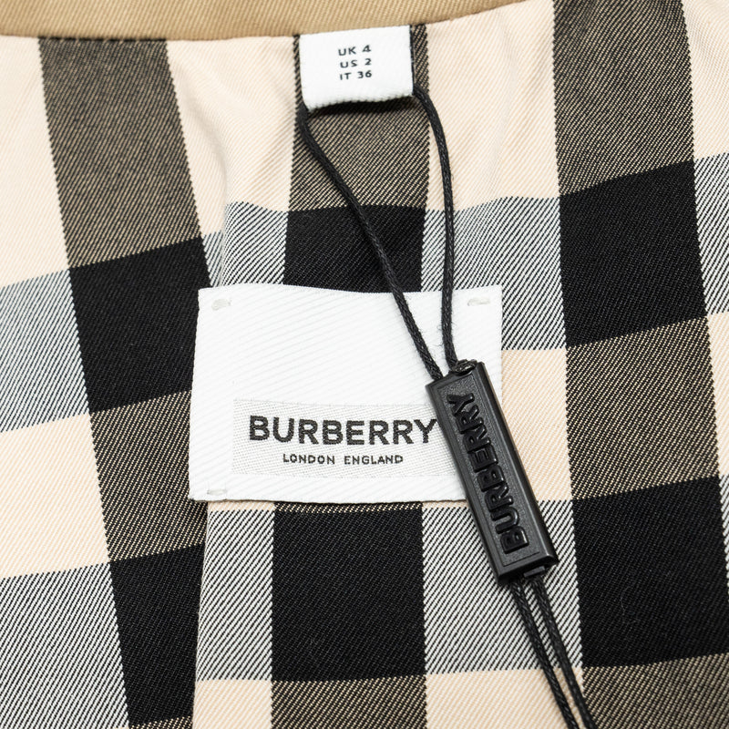 Burberry Size 4 Check Panel Mid-Length Trench Coat Beige