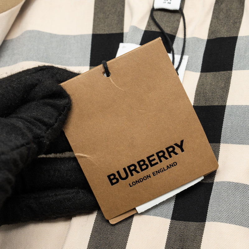 Burberry Size 4 Check Panel Mid-Length Trench Coat Beige