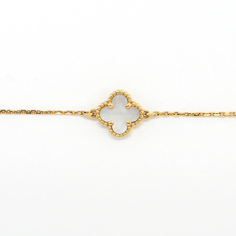 Van Cleef &Arpels Sweet Alhambra Bracelet White Mother Of Pearl Yellow Gold