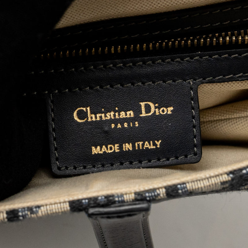 Dior Medium Saddle Bag Blue Oblique Canvas/Calfskin GHW