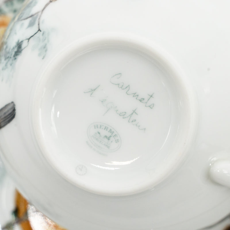 Hermes Carnets d’Equateur Tea Cup and Saucer Porcelain Multicolour (Sell in A Set)