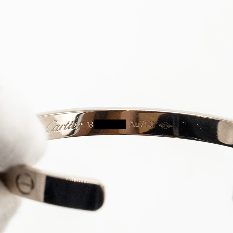 Cartier Size 18 Love Open Bracelet Classic Model, White Gold