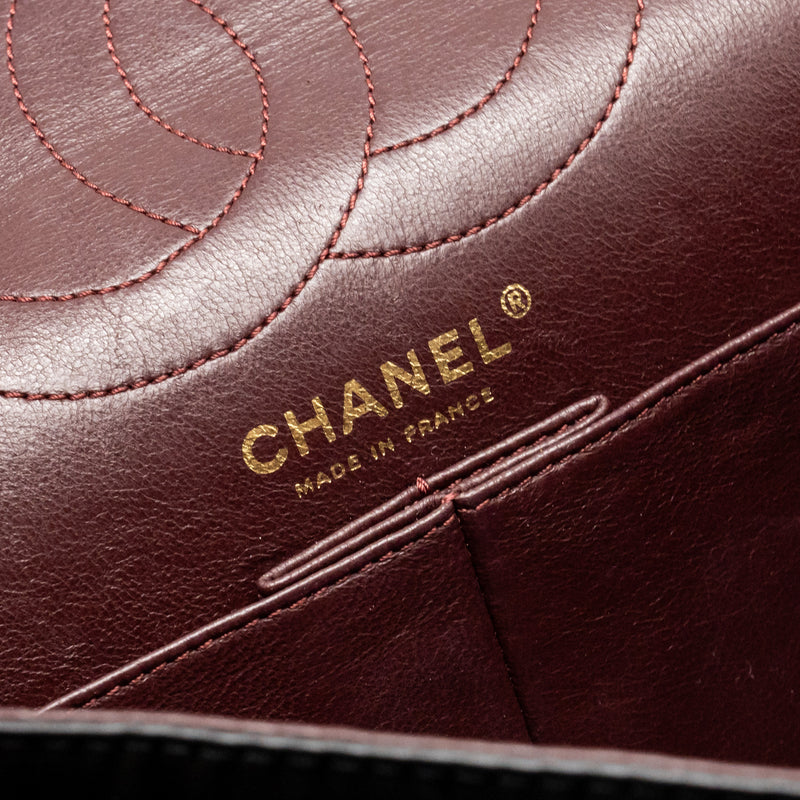 CHANEL Large 2.55 226 Reissue Double Flap Bag Aged Calfskin Black GHW