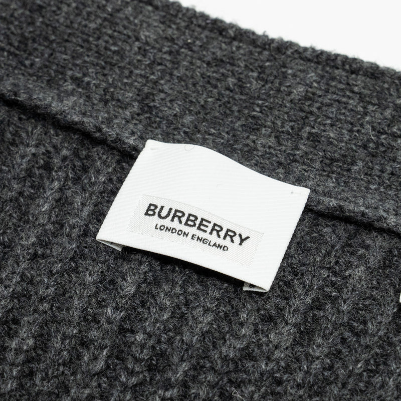 Burberry Size S Cut-out Detail Striped Cardigan Cashmere/Wool Grey/Orange