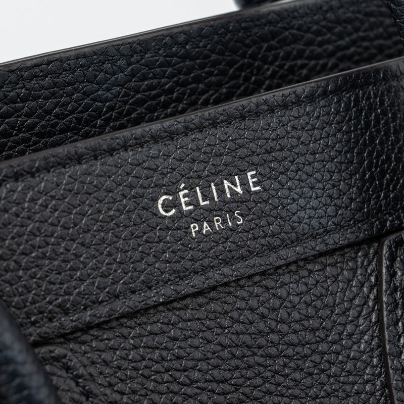 Celine Nano Luggage Bag Calfskin Black SHW