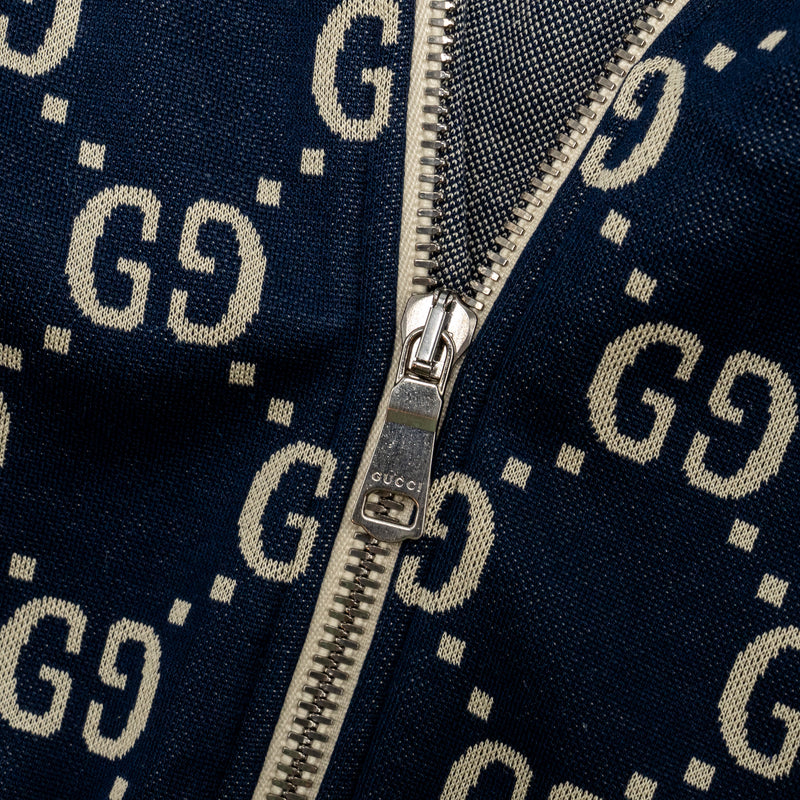 Gucci Size M GG Jacquard Striped Jacket Cotton Multicoloured