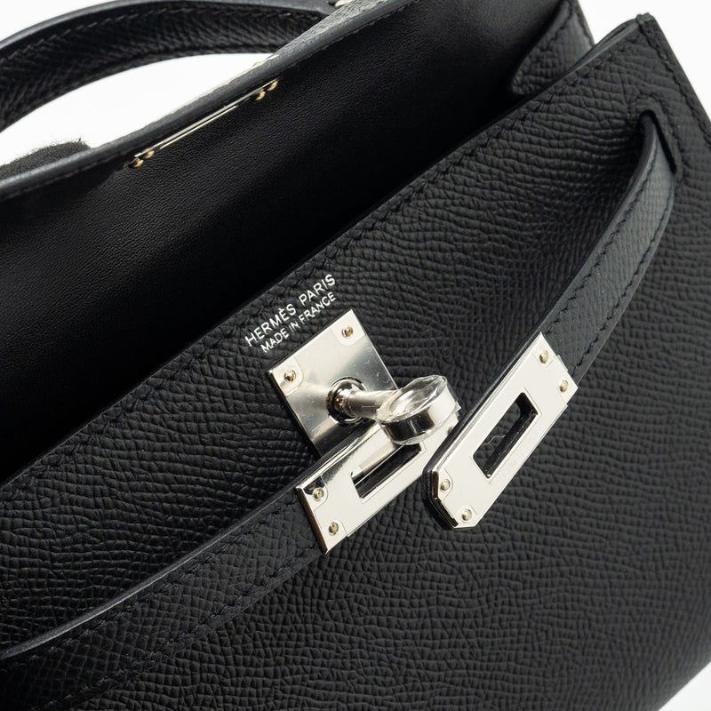 Hermes mini kelly epsom black SHW Stmap B