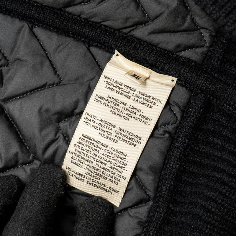 Hermes Size 36 Zip Blouson Jacket Virgin Wool Black
