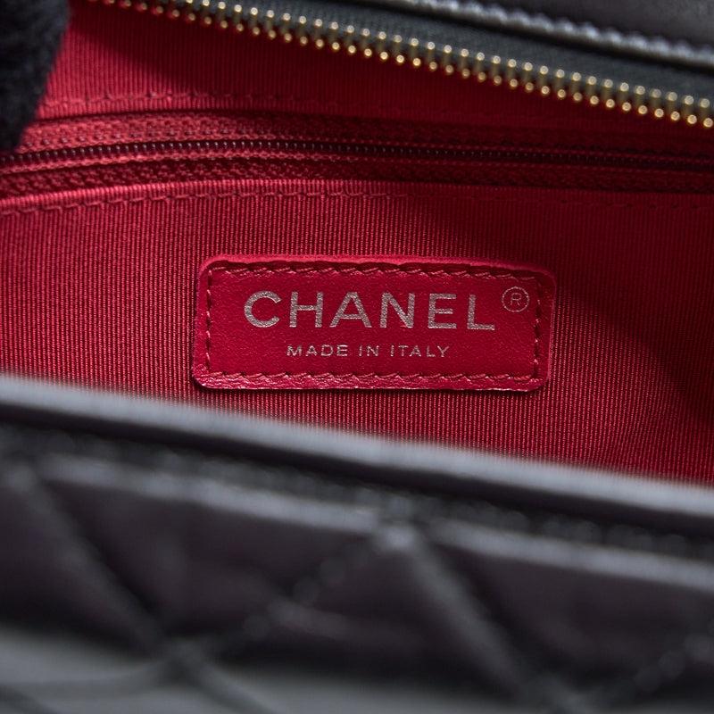 Chanel Large Gabrielle Hobo Bag Aged Calfskin Black Multicolour Hardware