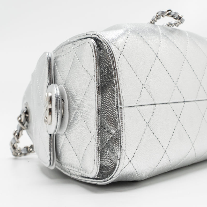 Chanel 25 Mini caviar silver SHW (microchip)