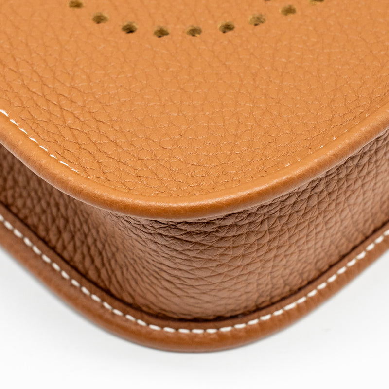 Hermes Mini Evelyn Clemence Gold SHW Stamp B