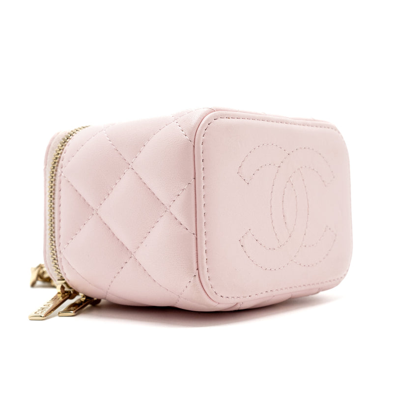 Chanel mini vanity with giant chain lambskin light pink LGHW