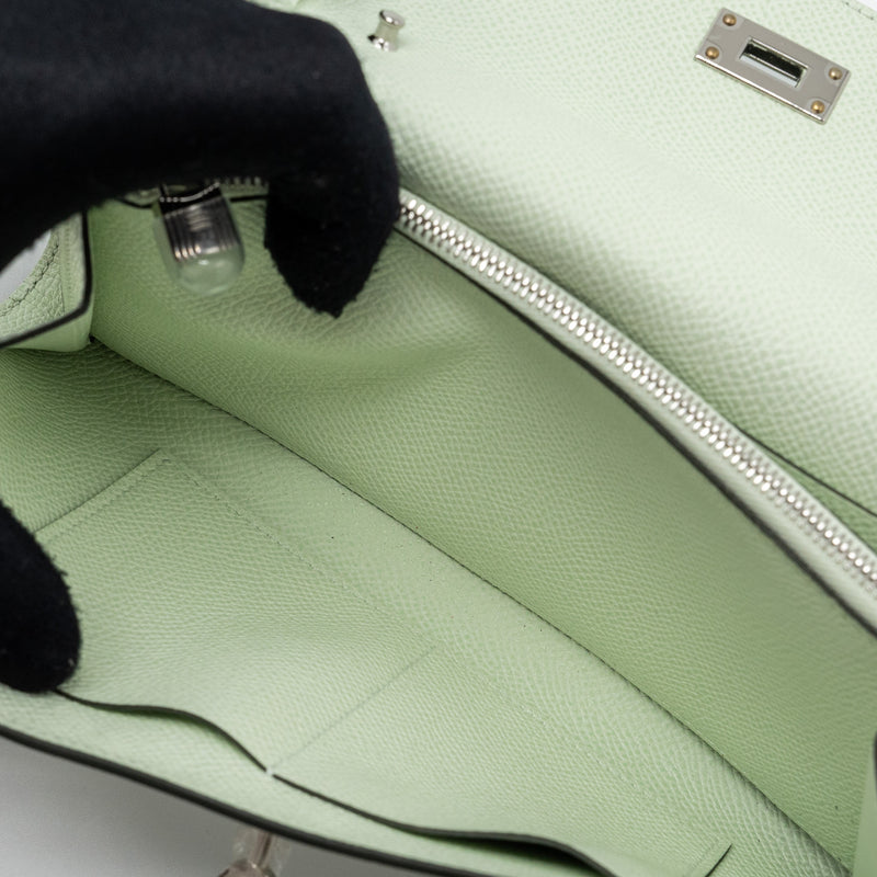 Hermes Kelly To Go Epsom Vert Fizz SHW Stamp B