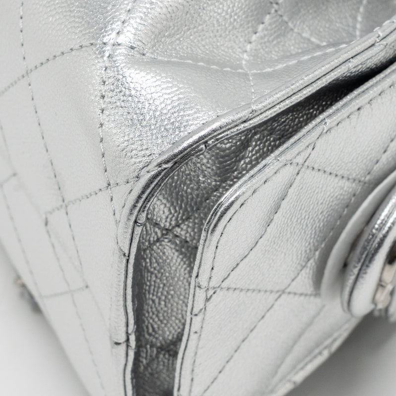 Chanel 25 Mini caviar silver SHW (microchip)