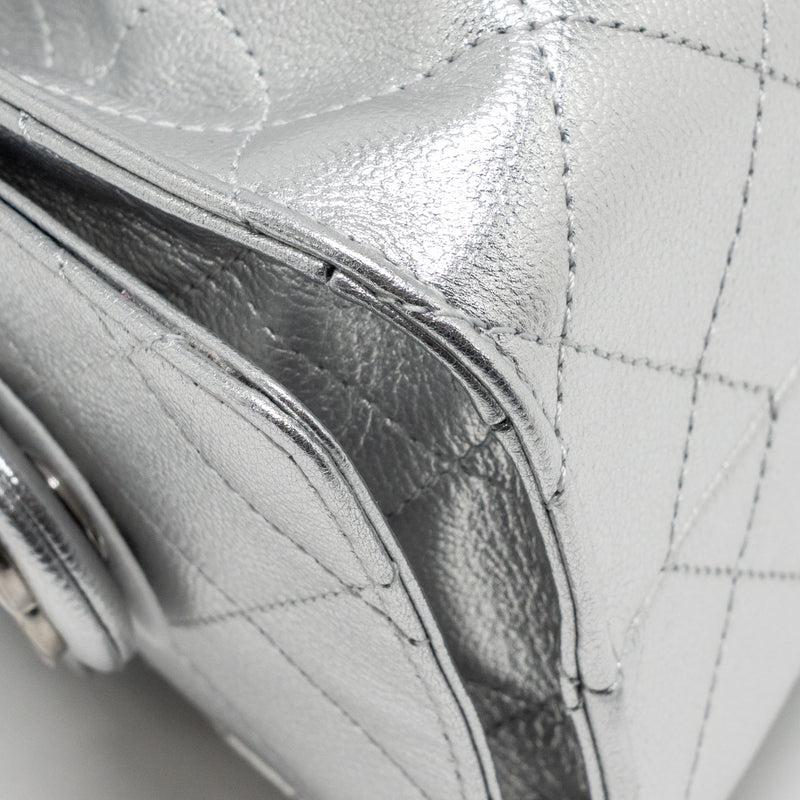 Chanel 25 Mini caviar silver SHW (microchip)