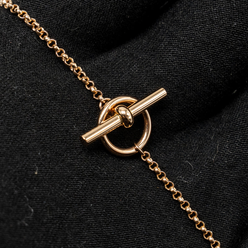 Hermes size 38 Clou d’H pendant rose gold with diamonds