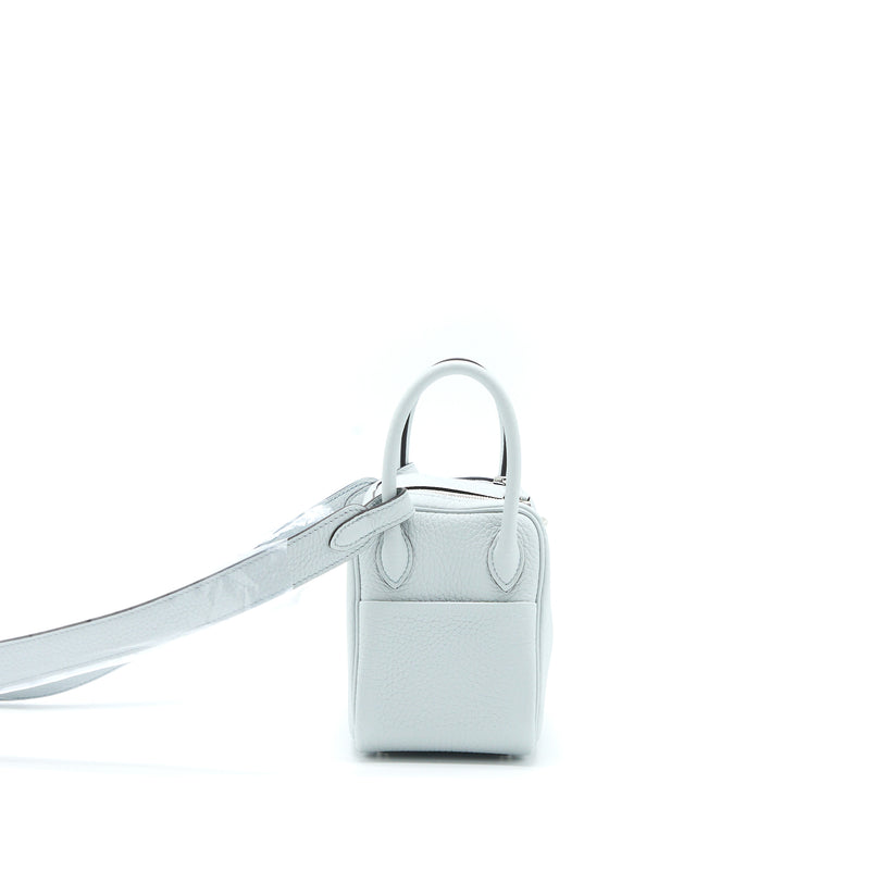 Hermes Mini Lindy Clemence Blue Pale SHW Stamp B