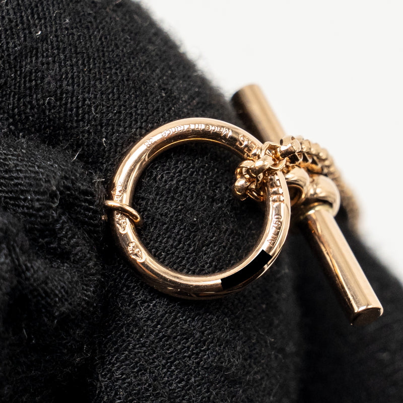 Hermes size 38 Clou d’H pendant rose gold with diamonds