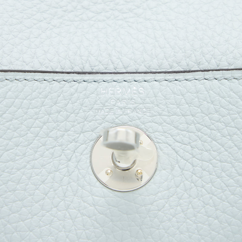 Hermes Mini Lindy Clemence Blue Pale SHW Stamp B