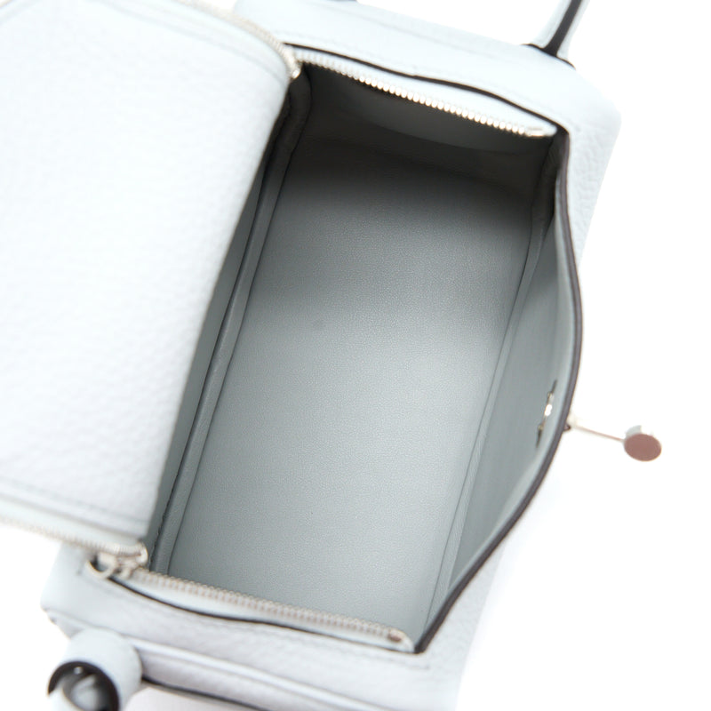 Hermes Mini Lindy Clemence Blue Pale SHW Stamp B
