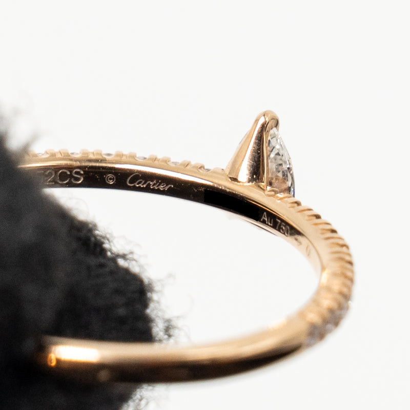 Cartier Size 52 Etincelle De Cartier Ring Rose Gold Diamonds