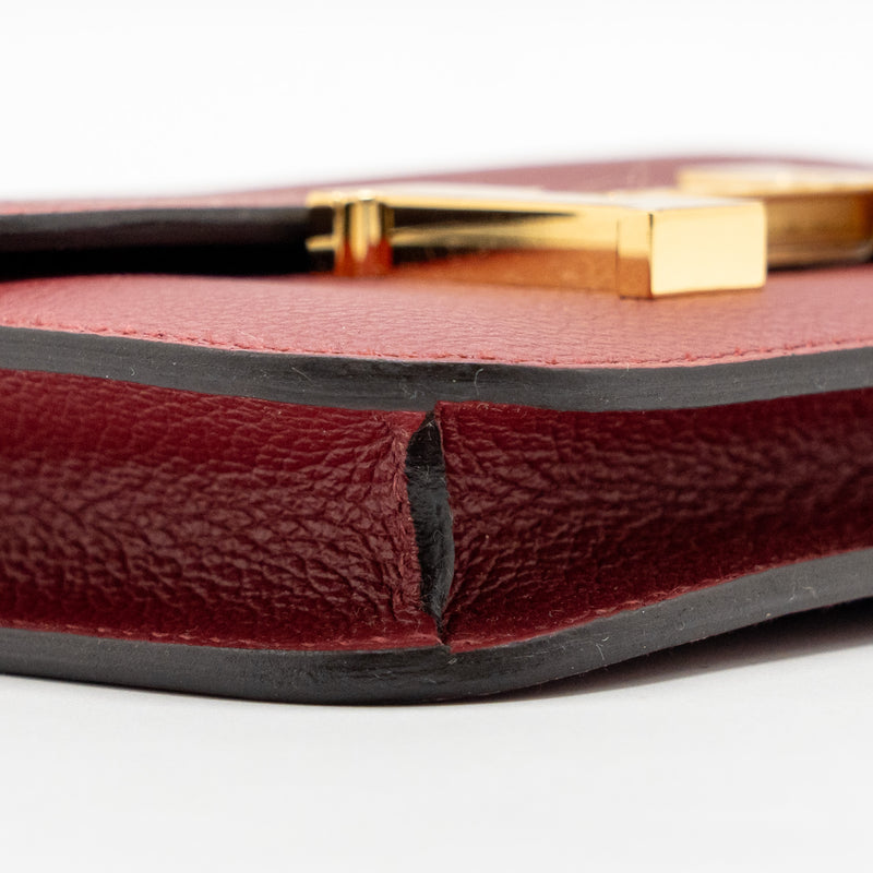 Hermes Constance Slim Evercolor K1 Rouge Grenat GHW Stamp