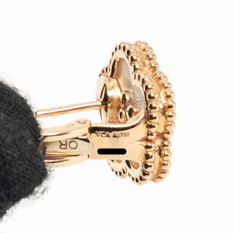 Van Cleef & Arpels Lucky Spring Plum Blossom Earrings Rose Gold, Mother-of-Pearl